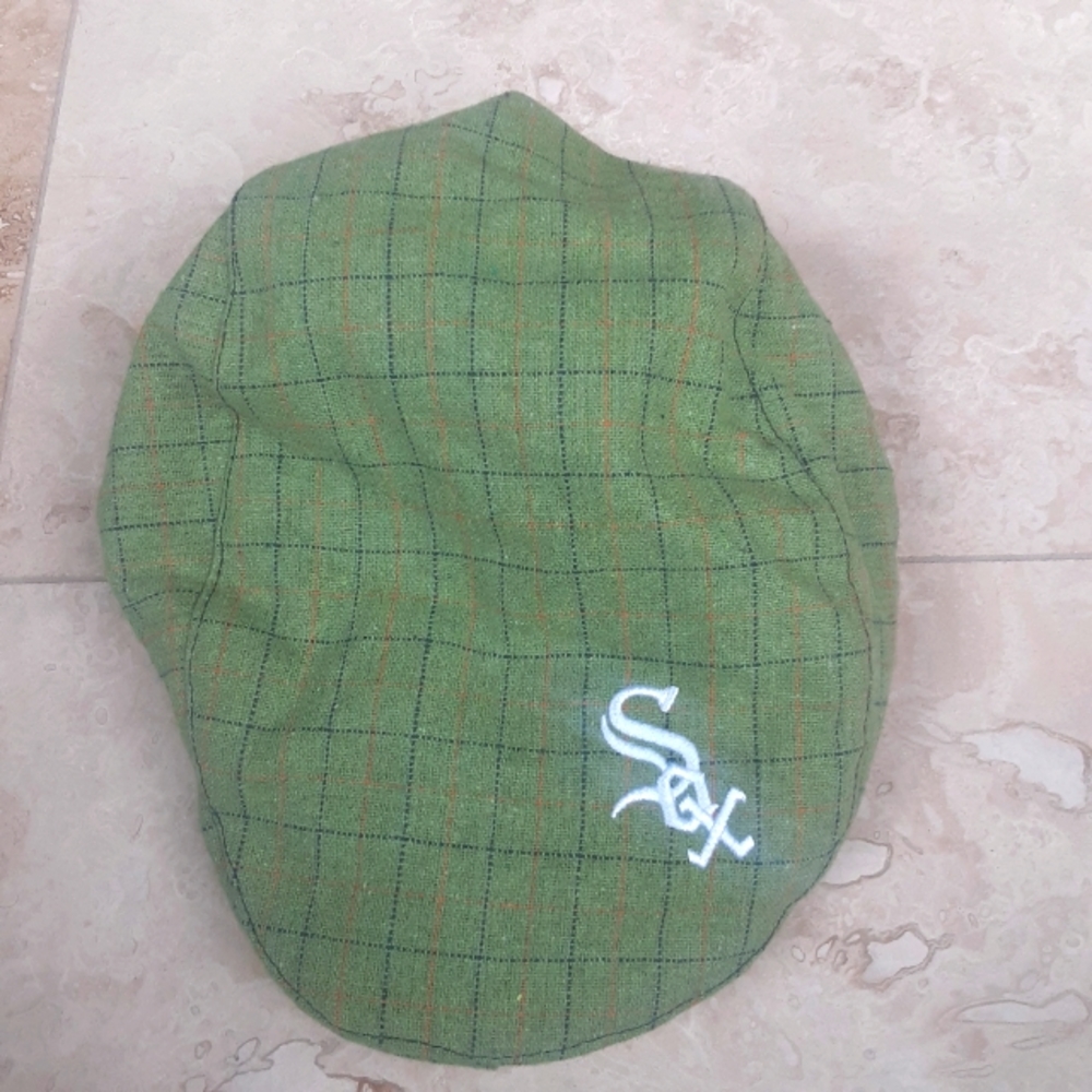 Chicago White Sox Logo Cotton Tweed Tattersall Flat Cap, Limited Edition, NOSWOT